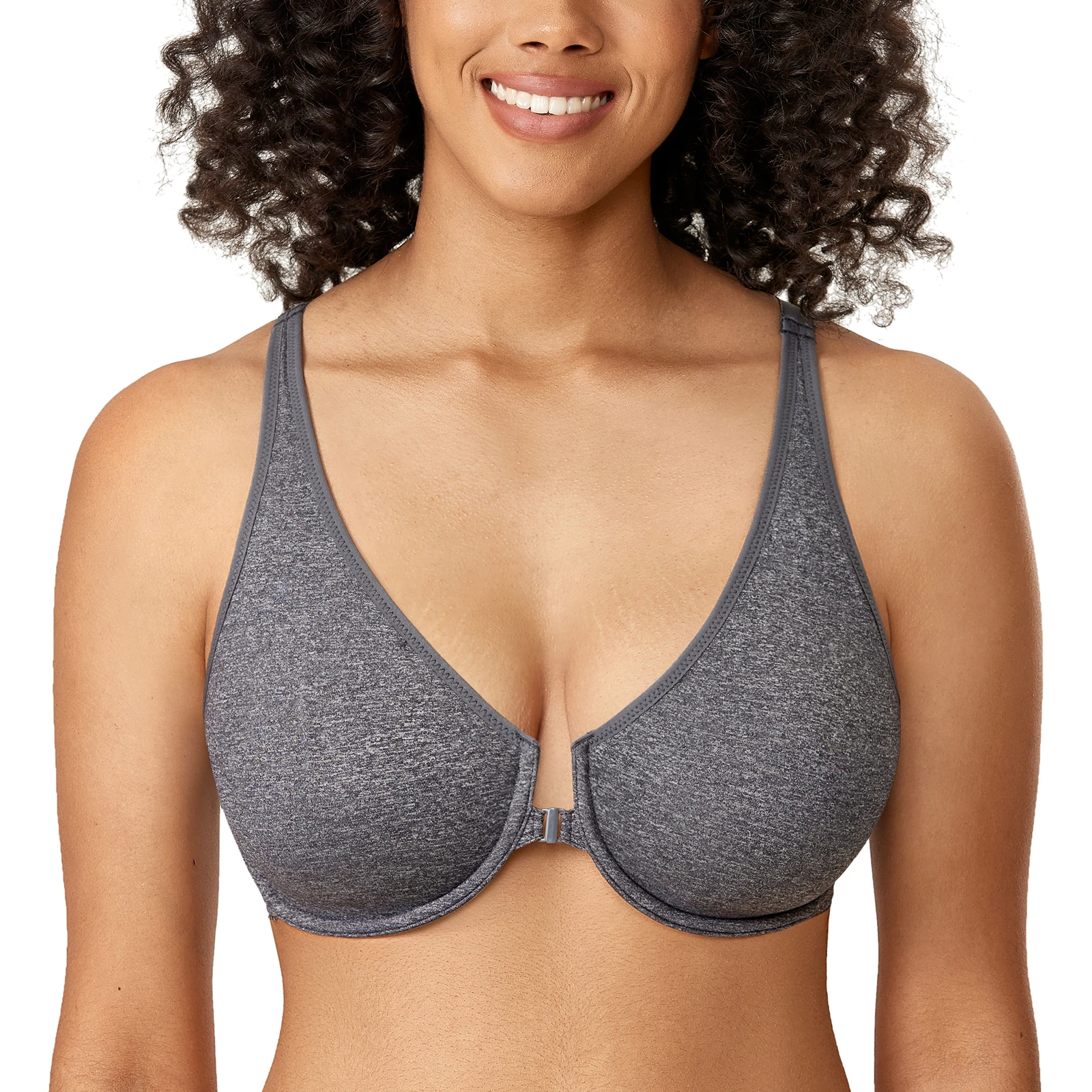 

Women's Front Closure Bras Racerback Plus Size Seamless Plunge Underwire Comfortable Bra