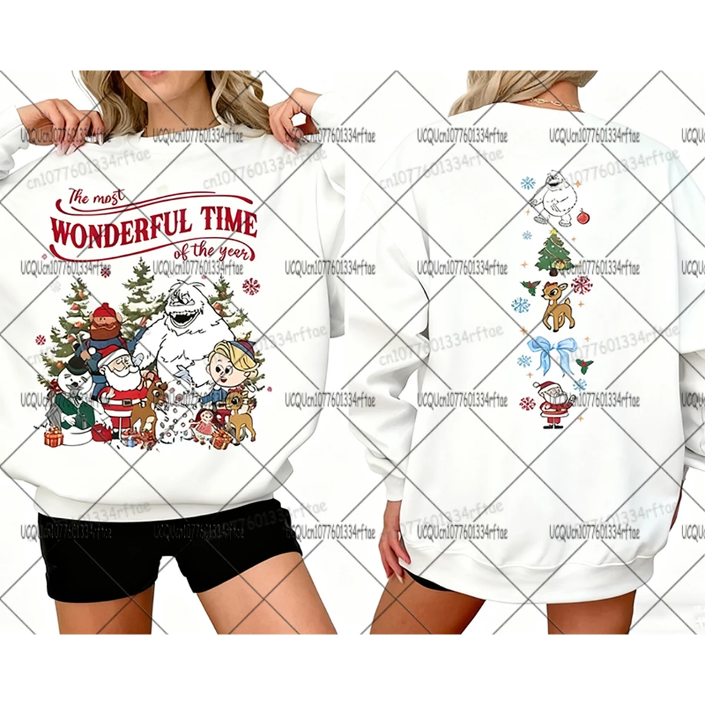 레드 노즈 순록 루돌프 후드티 여성용 남성용 90년대 빈티지 크리스마스 영화 후드티 겨울 오버사이즈 크리스마스 스웨트셔츠