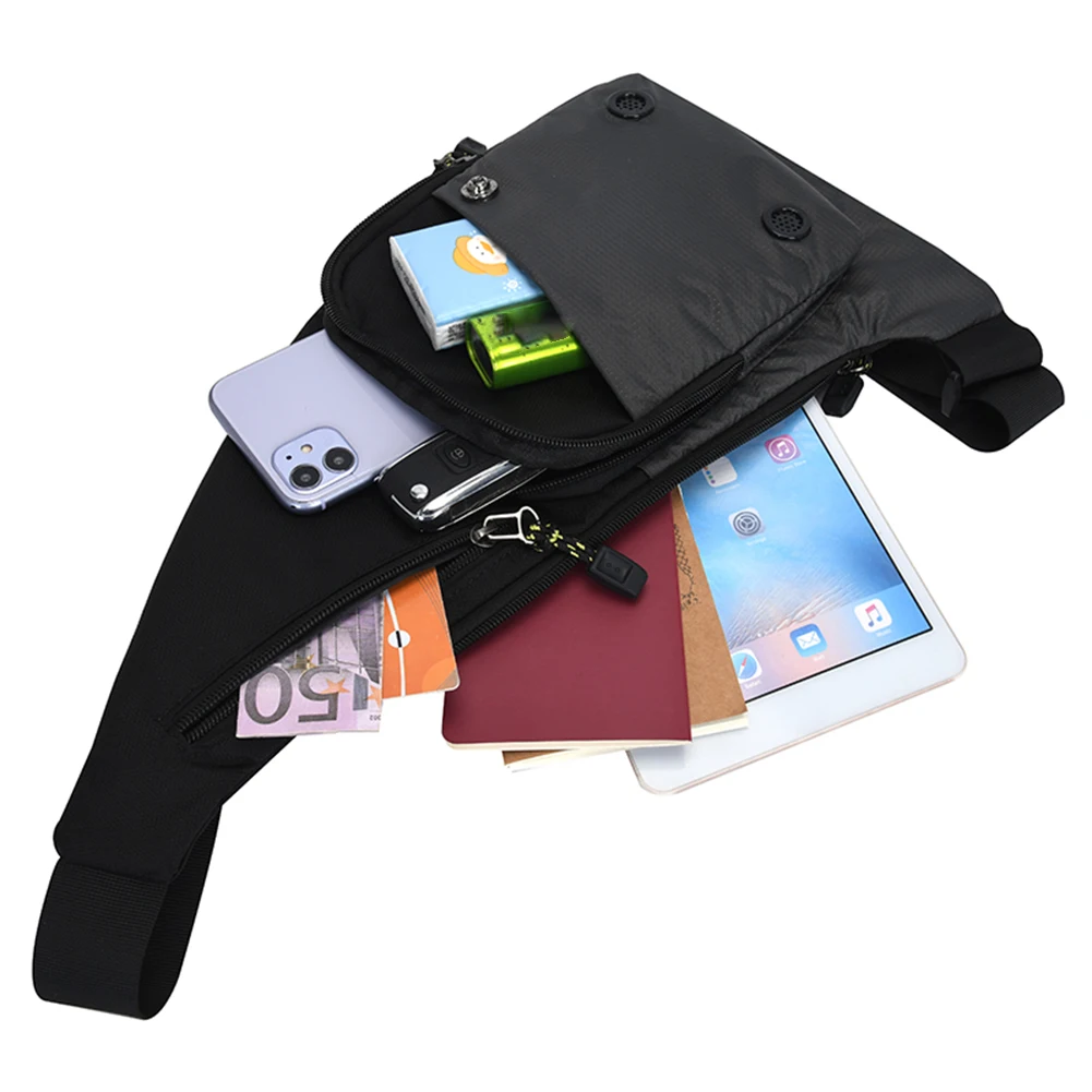 

Men Shoulder Bag Anti-theft Nylon Fanny Pack Waterproof Sling Daypack Small Zip for Travel Hiking for Sports Cycling for Outdoor