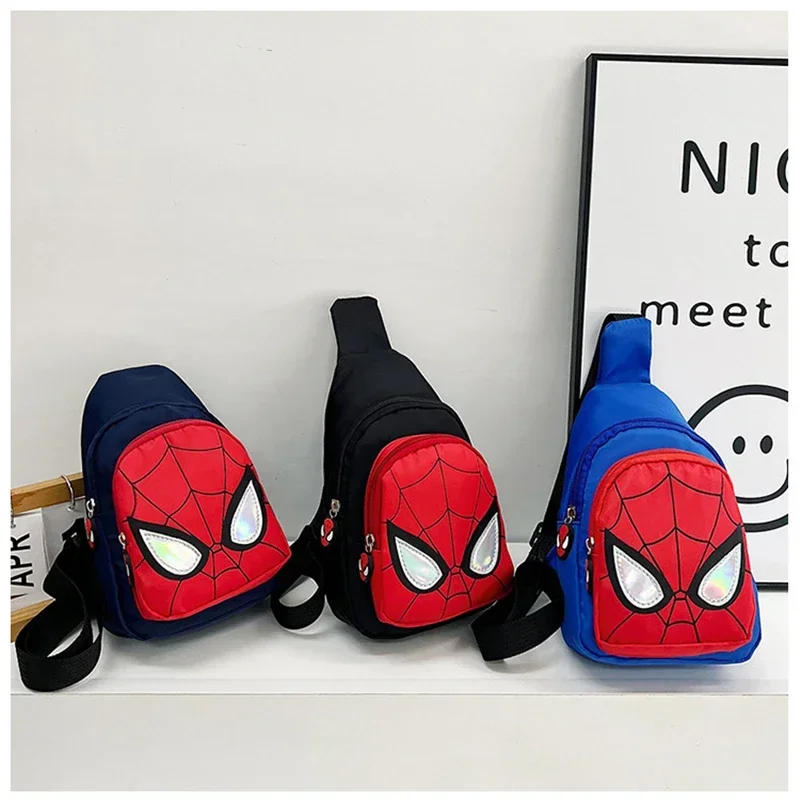 Disney Children's Shoulder Backpack Spiderman Pattern Large Capacity Bag Casual Student Boys Girls Bag