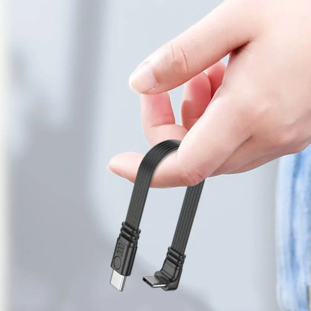 Type C to Type C USB C Extension Cable 90 Degree 45W Fast Charging Type C Extended Data Line Durable Head Male to Female