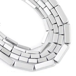 Rectangle Cylinder Silvery Hematite Natural Stone 2/3/4/6/8/10/13mm Loose Beads Spacer For Jewelry DIY Bracelet Accessories