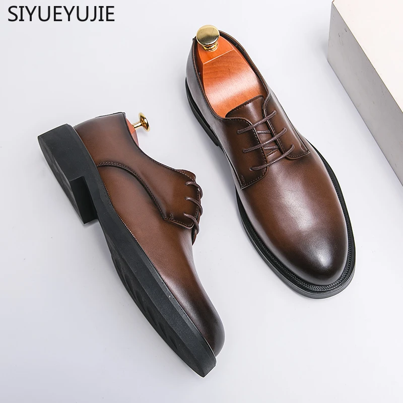 Classic Italy Pointed Toe Leather Shoes Men Luxury Oxfords Business Formal Office Men Shoes Boos Dress Men Black Wedding Shoes