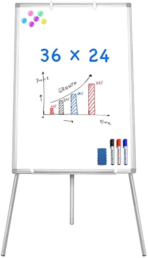 

Портативная магнитная доска для сухого стирания 36x24 дюймов с регулируемой подставкой для штатива для офиса, дома и занятий в классе
