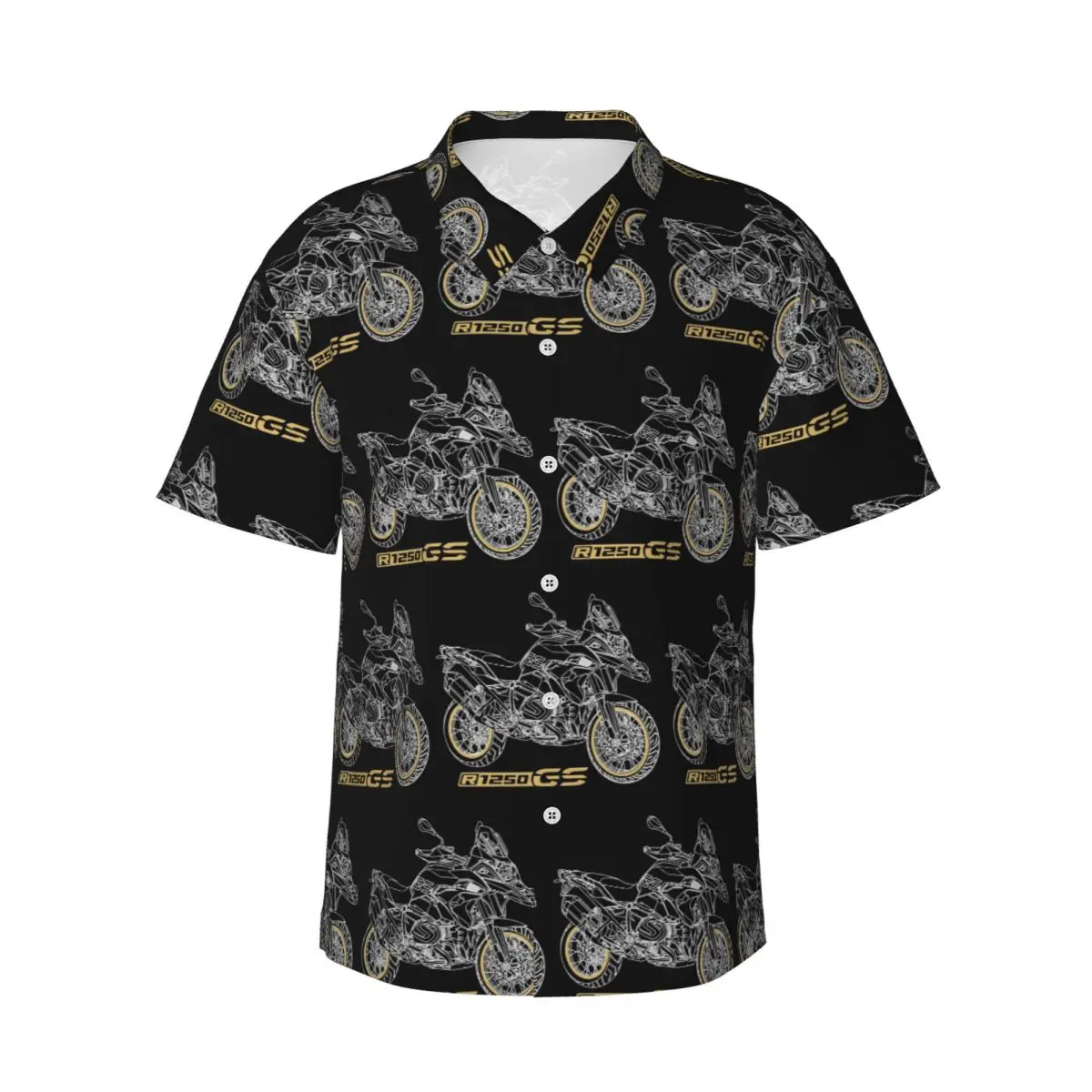 GS 1250 R 1250 Adventure Motorcycle Men's Shirts Hawaiian Short Sleeve Shirt Casual Lapel Tops for Summer Beach