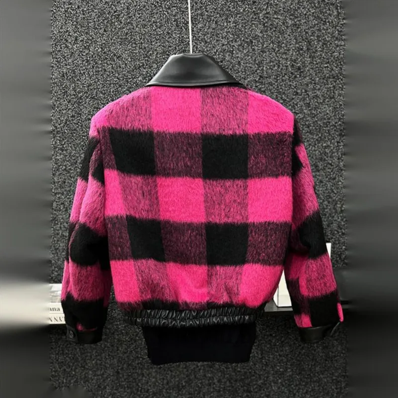 WVGA Herbst Winter Neue Männer Flut Baumwolle Woolen Patchwork Leder Kurze Mäntel Nische Chic Casual Gepolsterte Schulter Jacken Ins W17608