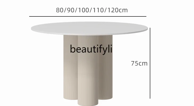 Cream Style round Dining Table French Stone Plate Small Apartment Home   Modern Minimalist Conference Table