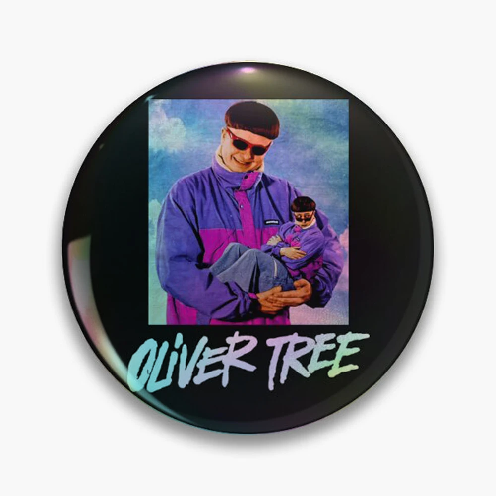 Oliver Tree Psychedelic Surreal Alternative Music Art Pin Holographic Star Heart Pin Brooches Laminated Button Fashion Accessory