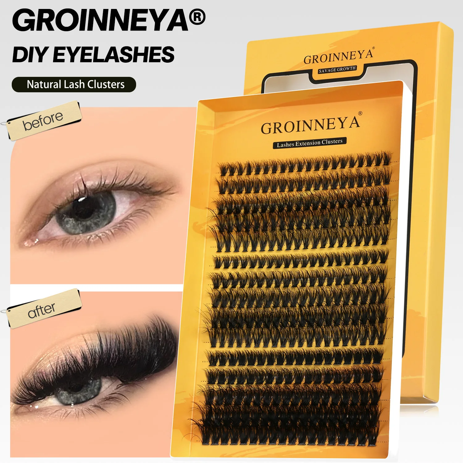 DIY Eyelash Extension C Curl Long Individual Lashes, Mixed Tray