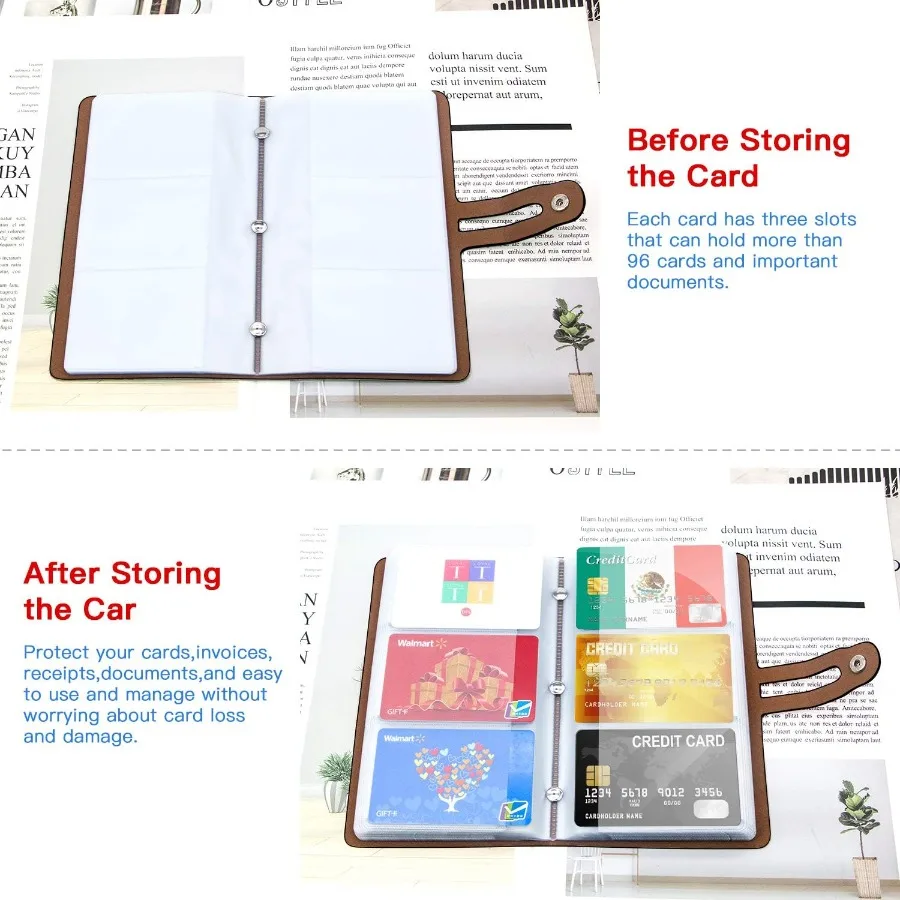 حامل بطاقات الائتمان RFID منظم بطاقات العمل مع 96 فتحة بطاقة الائتمان لحماية بطاقات الائتمان الخاصة بك المختلفة #5