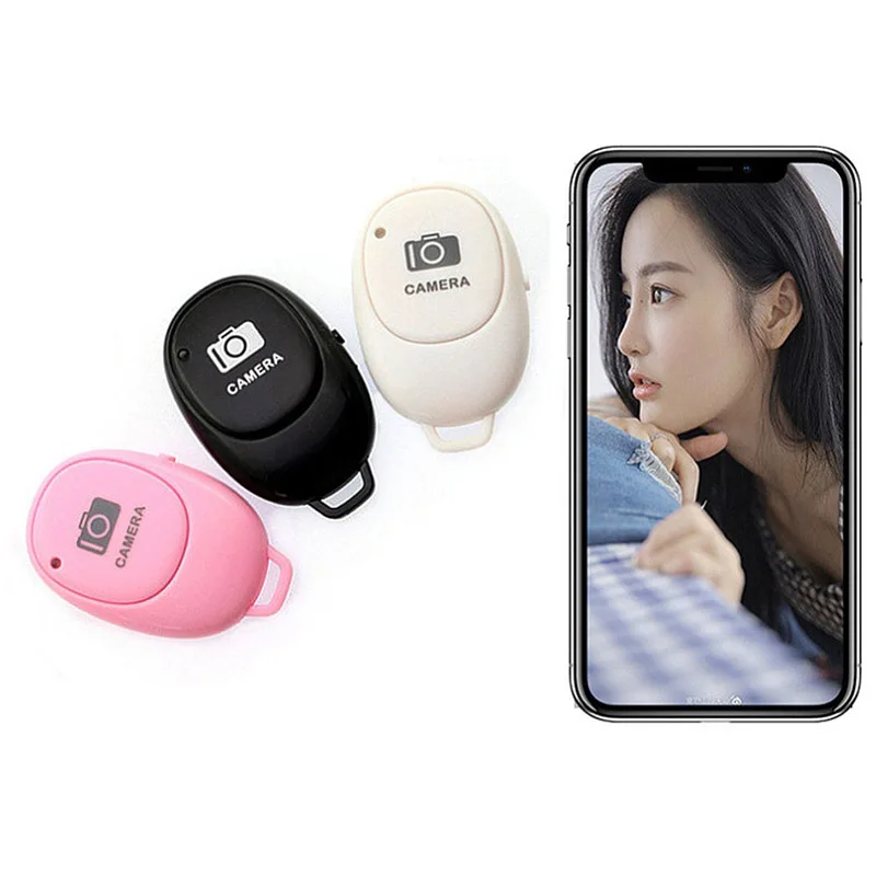 Mini bluetooth-botão de controle remoto compatível sem fio controlador auto-temporizador câmera vara obturador liberação telefone selfie