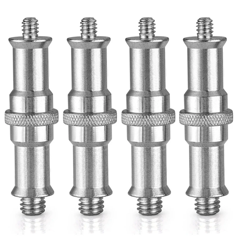 Hot 4Pcs 1/4Inch To 3/8Inch Male Thread Adapter Double-Ended Spigot Stud Male Adapter Camera Screw Photograph Hand Tool