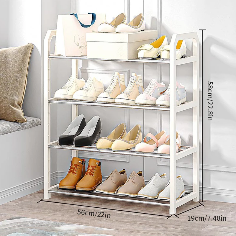 1pc creative home shoe cabinet, three-layer assembly, bedroom doorstorage rack, shoe classification, home goods shoe box