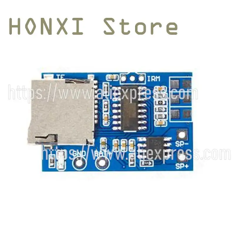TF Cartão MP3 Decoding Board, Fonte de Alimentação com 2W Mono Player, Módulo de Memória, 3.7-5V, 1Pc