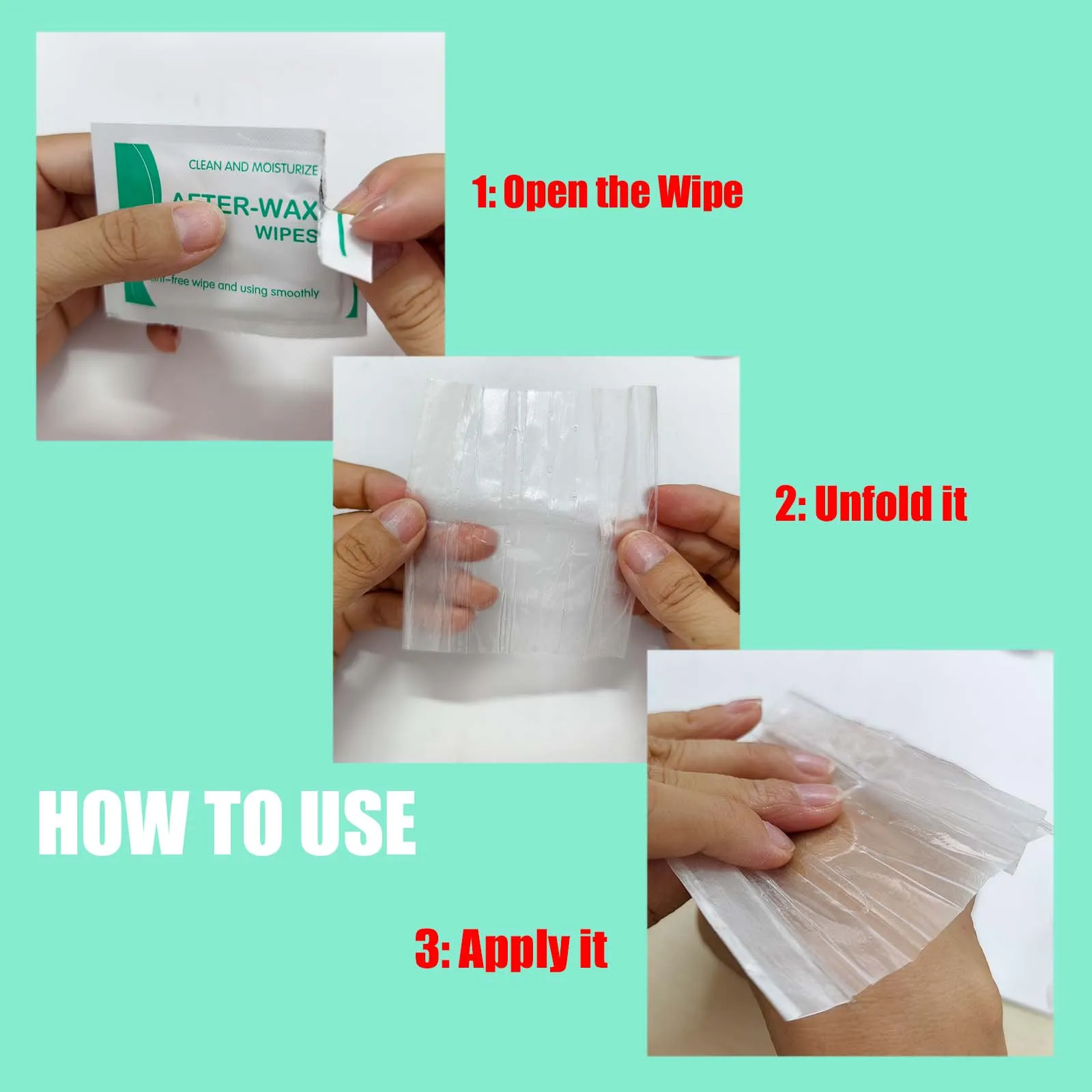 After Wax Wipes 50pcs - Post Hair Removal Oil Wipes for Effortless Residue Removal & Skin Calming with Aloe & Prunus Oil