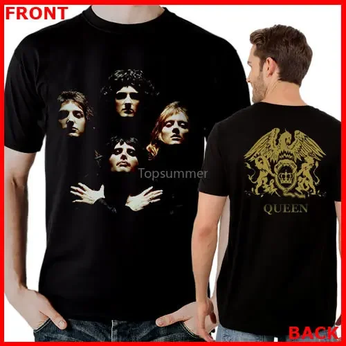 Men Clothes 2018 Hip Hop Harajuku Shirts New Queen Rock Band Black T-Shirt Tshirt Tee Size S-3Xl Tops Tshirt Homme