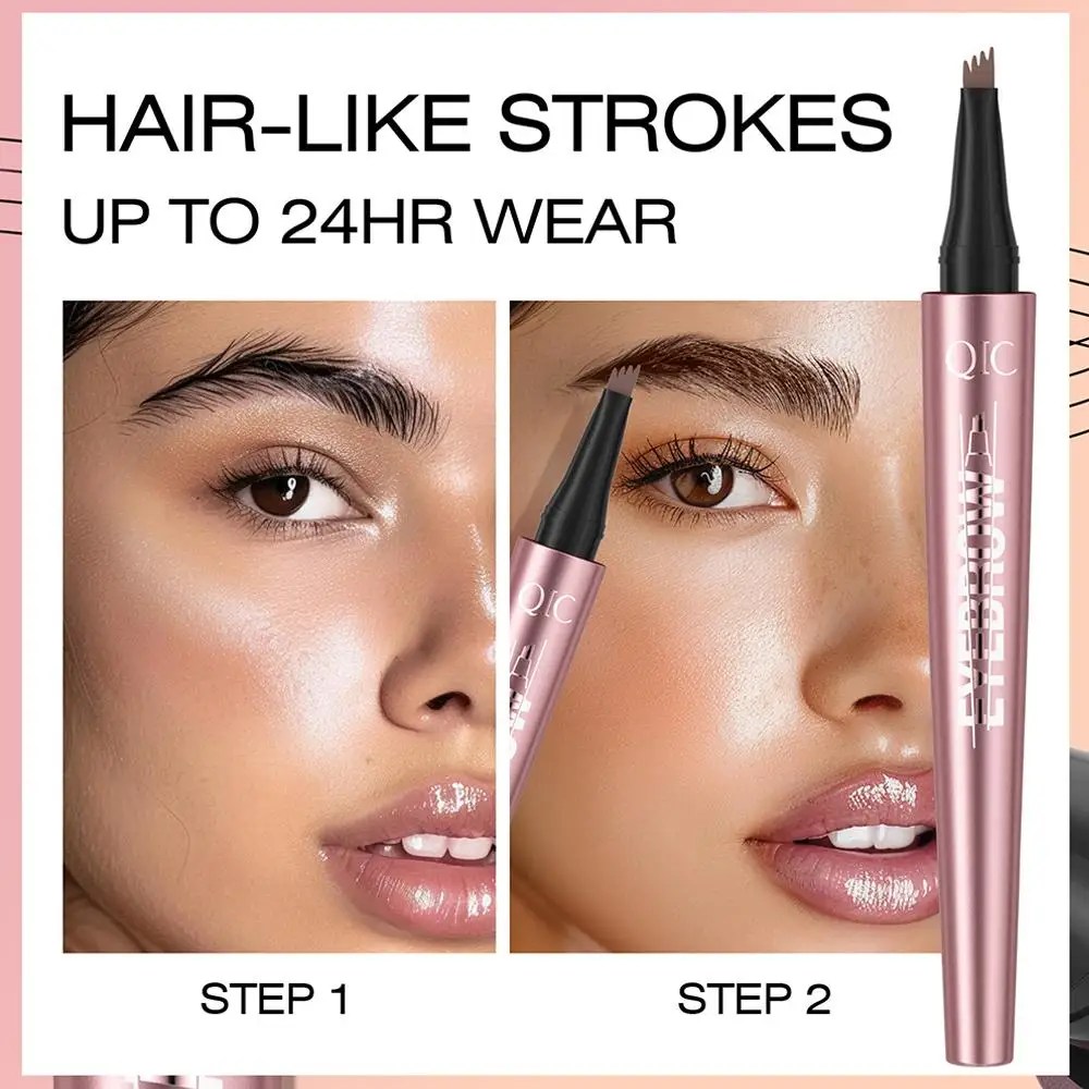 قلم الحواجب المقاوم للماء 4 شوك Microblading قلم الحواجب الوشم طويل الأمد الحواجب محسن قلم الحواجب الظل