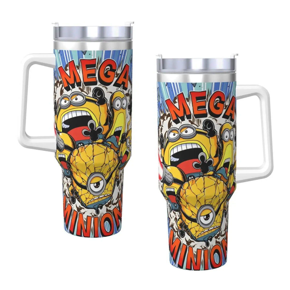 

Minions Collection Stainless Steel Tumbler Travel Thermal Cups With Straws and Lid 40oz Car Mugs Hot Drinks Water Bottle