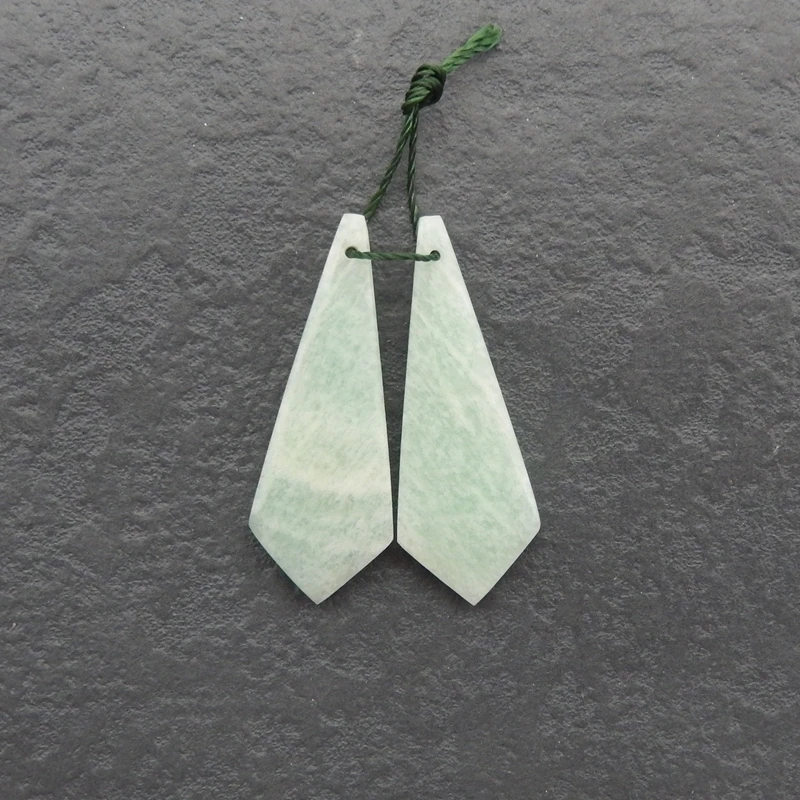 

B & F натуральные модные украшения полудрагоценный амазонит камень женские серьги 39x15x4 мм 5,5 г модный модный аксессуар для женщин