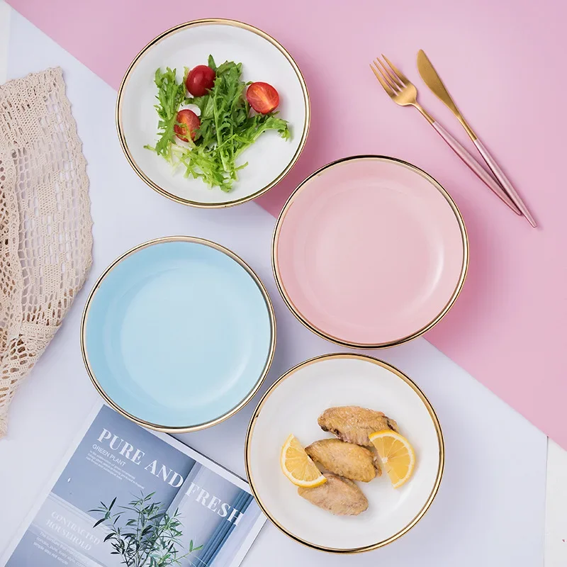 

# Ins Style Custom Ceramic Food Round Home Cooking Phnom Penh Factory Price European Cute Steak Ceramic Plate #