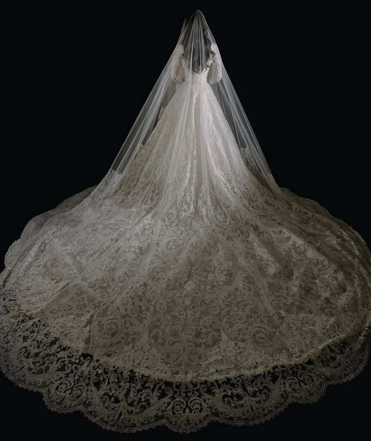 

Glamorous Veil for Bride Wedding Cathedral One-Layer Appliques Crystal Edge Polycyclic Veils with Comb Bridal Veil Customized