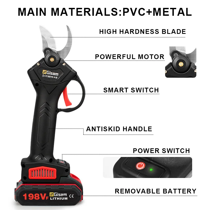 Sécateur électrique sans fil, batterie Worx aste, coupe-bonsaï, ciseaux de branches, outil électrique de jardin