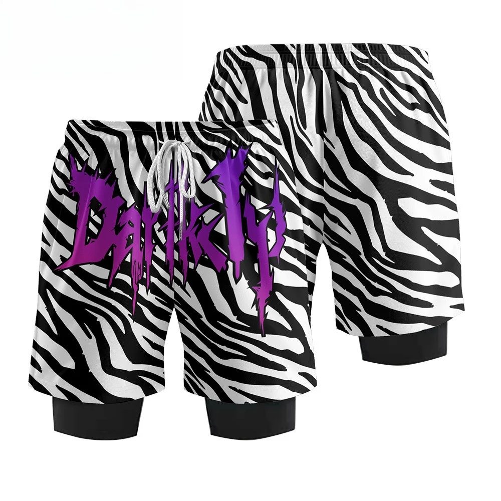 

Men's Hot Selling Dual-use Fitness Running Shorts, Outdoor Sports Quick Drying Cycling Shorts, Fashionable Printed Beach Shorts