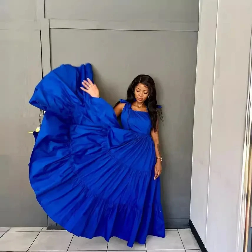 

New Summer Women Dress Sling Long Dresses A Line Lace Up High Waist Vestidos Streetwear Sleeveless Elegant Maxi Bow Party Dress