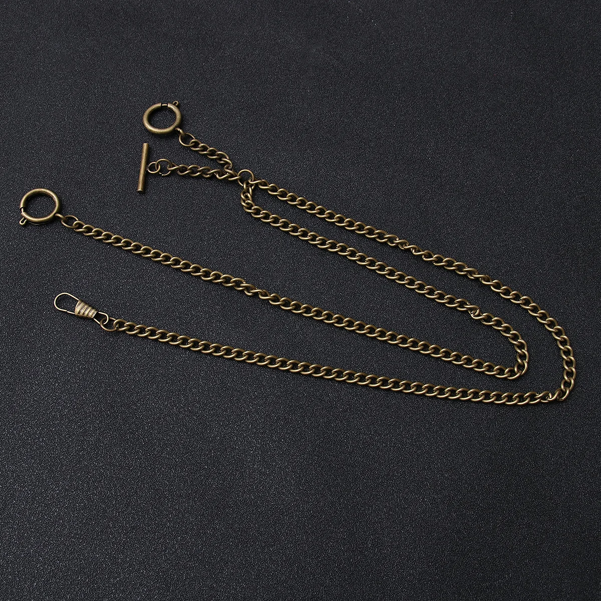 

Pocket Watch Chain Bronze 44Cm Premium Metal Retro Style Solid Construction Multi Use As Keychain Belt Or Pocket Decor