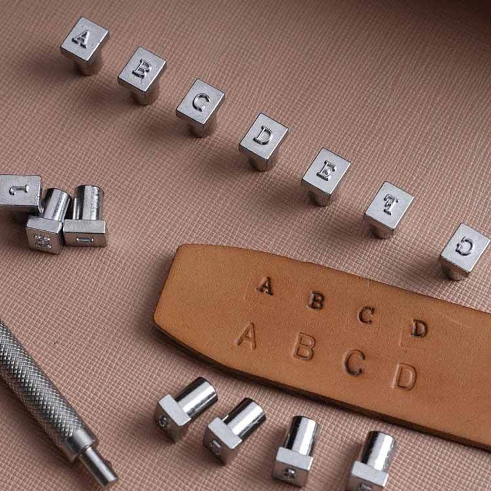 Stamp Punch Set Leather Stamping Tool 26 Capital Letter +10 Number Leather Crafting Tool Alphabet Stamping Kit 33pcs/37pcs