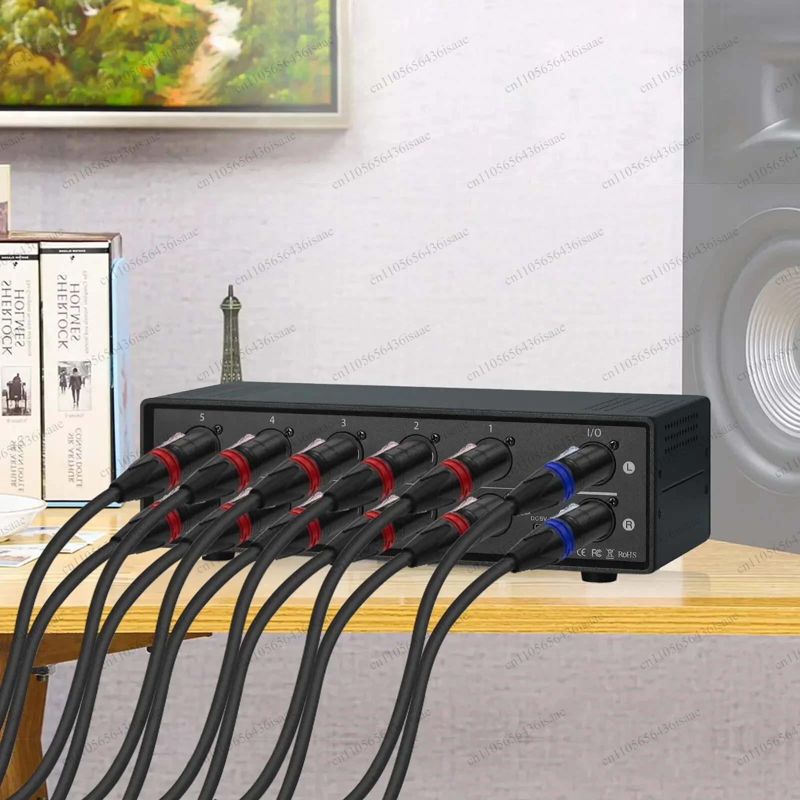 MC105 Manual 5-Way Balanced XLR Audio Switcher Bi-Directional 5-In-1-Out & 1-In-5-Out Signal Selector