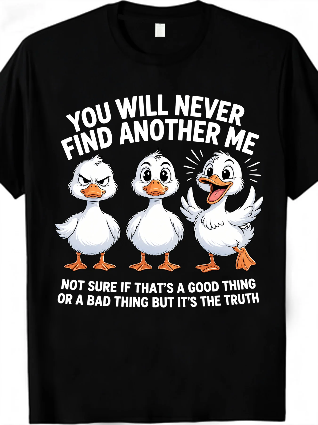 【SYJ09162】Summer women's T-shirt short sleeved printed with three white ducks casual round neck T-shirt women's top street trend