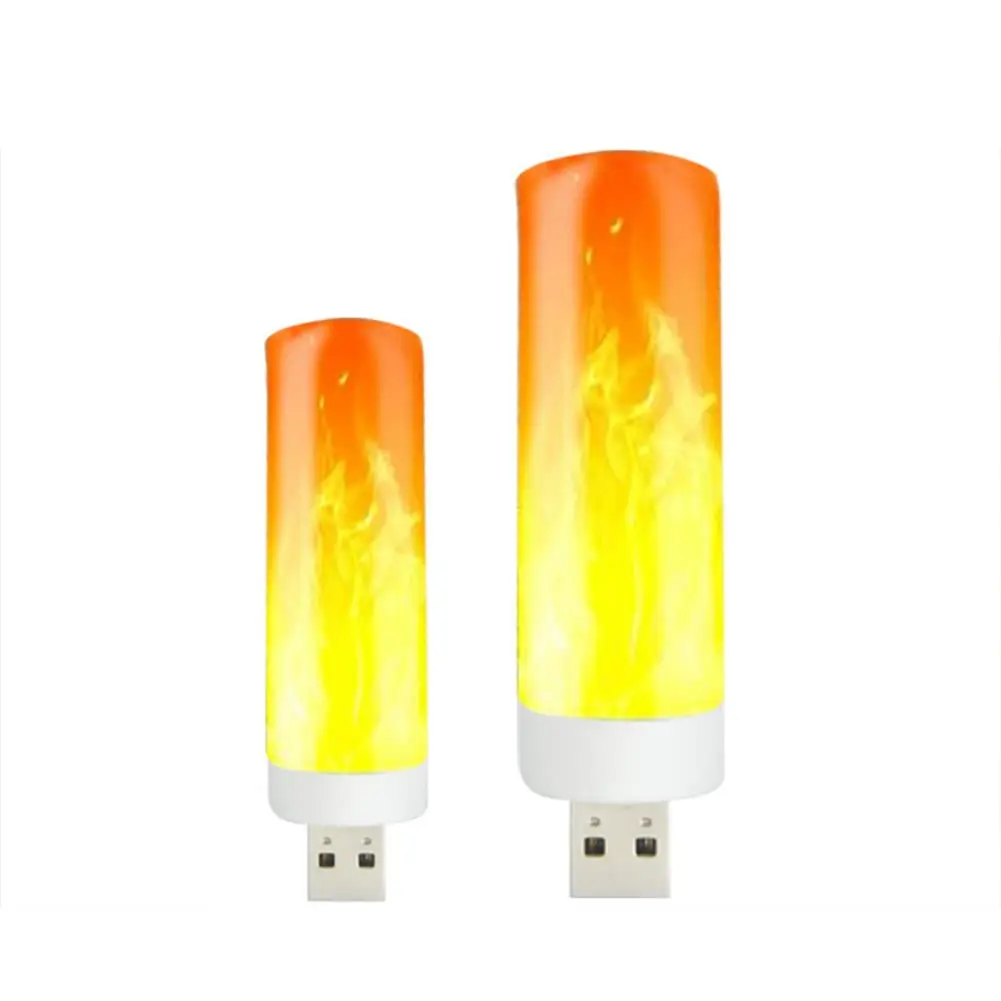 Portable Mini Night Light Ultra Bright Energy Saving Flame Light Effect USB Lamp Show for Living Room Bedroom Decor