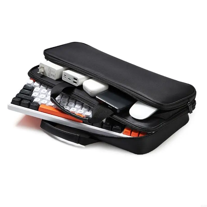 Double Layer Keyboards Carrying Bag Padded Interior Multiple Storage Pockets For HX5E