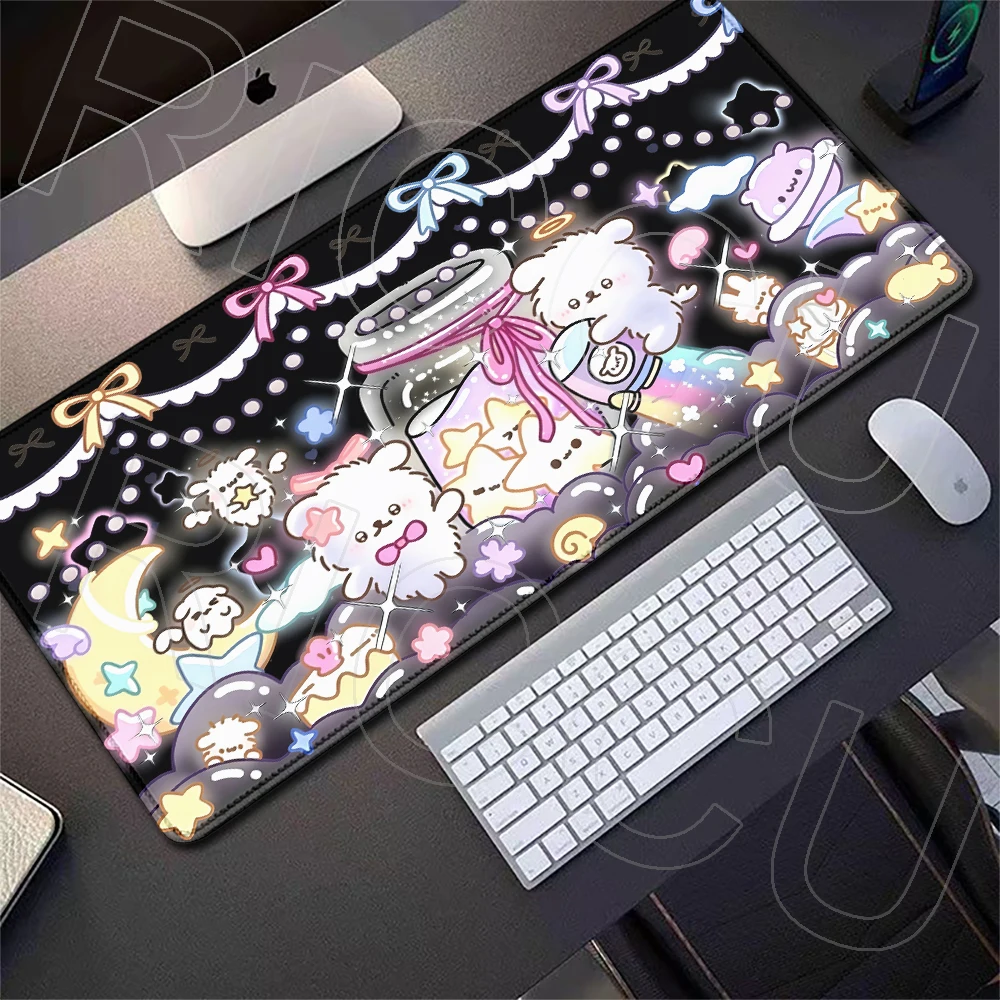 New Black Puppy Mouse Pads Non-slip Gaming Anti-Scratch Desk Mats Office Aesthetics Mause Mats For PC Laptop Desktop Home Decors