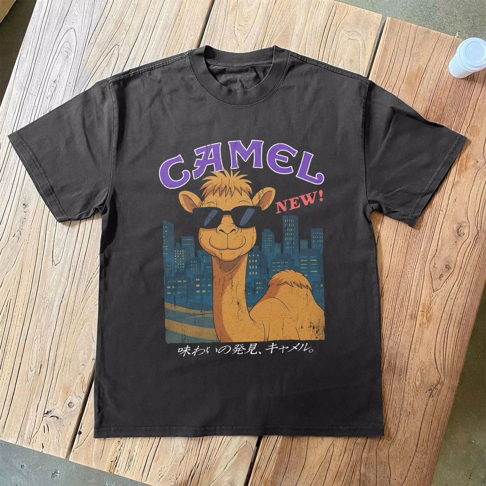 Y2k Sommer Baumwoll-T-Shirt mit Camel-Zigaretten-Grafik 2026 Sommer Neu Amerikanischer Stil Tough Guy Herrenmode – Detail 3