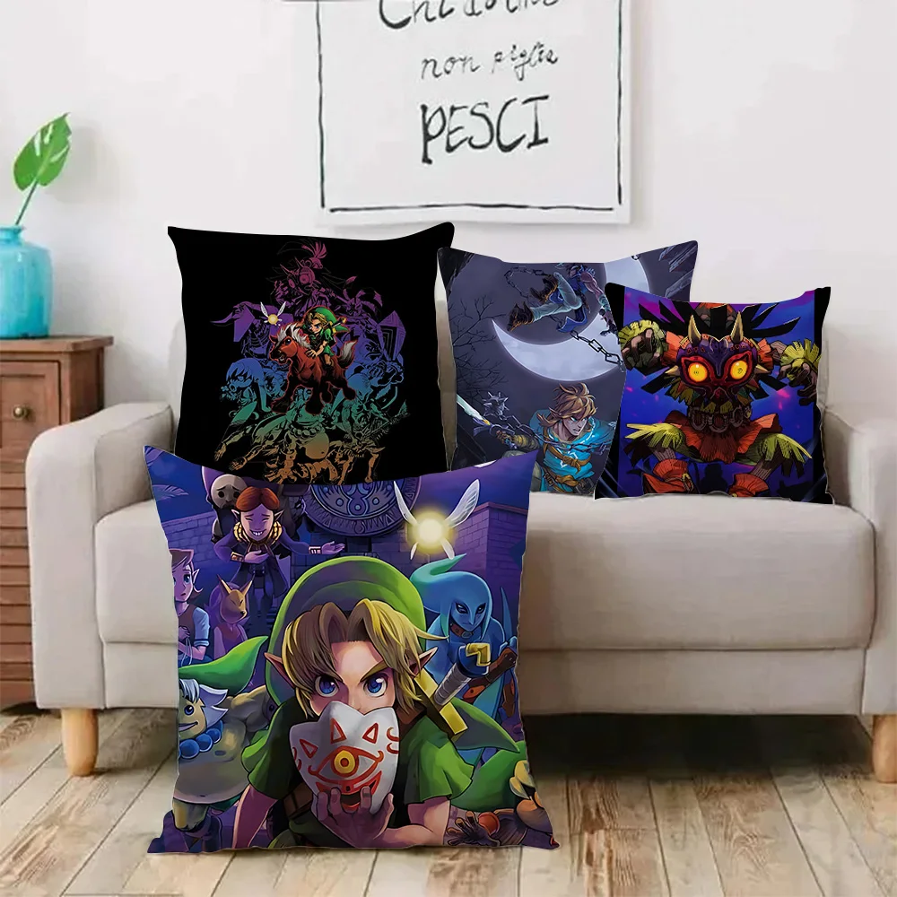 Hot Games Zeldas Legends Pillow Covers Cartoon Sofa Decorative Home Double-sided Printing Short Plush Cute Cushion Cover