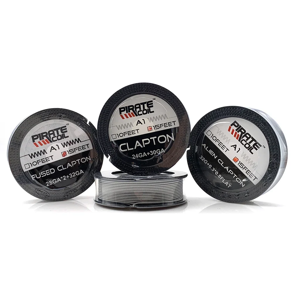 Orijinal korsan bobin tel A1 Alien sigortalı Clapton 24GA 28GA 32GA 15 ayaklar DIY bobin RDA Rebuildable için ısıtma tankı