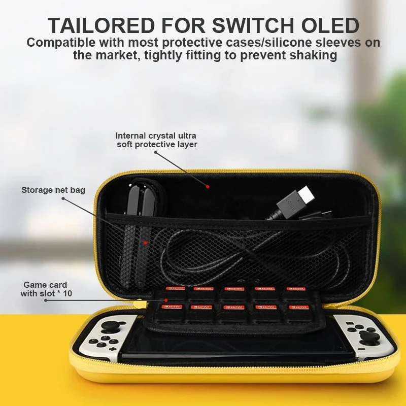 BANGSHE-bolsa de viaje Compatible con Nintendo Switch, bolsa de almacenamiento protectora con patrón 3D, bolsos para Switch Oled