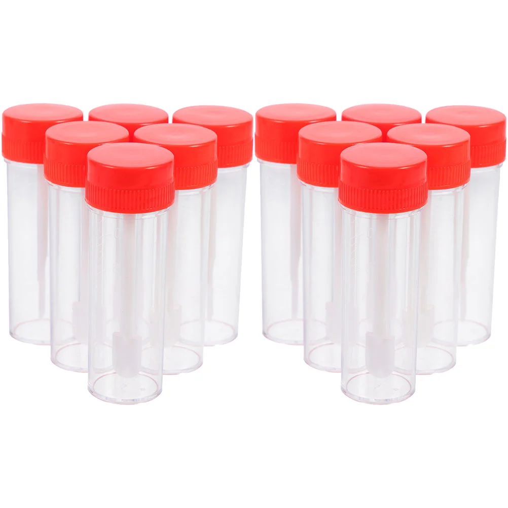 12 Pcs Stool Sampling Tube Specimen Container Plastic Sample Storage Tubes Testing Portable Single Use