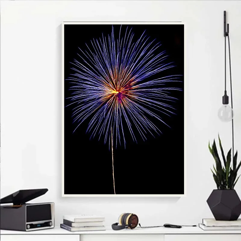 Abstract Line Fireworks Black Background Poster Colorful Flames Canvas Painting Print Wall Art Picture Living Room Home Decor