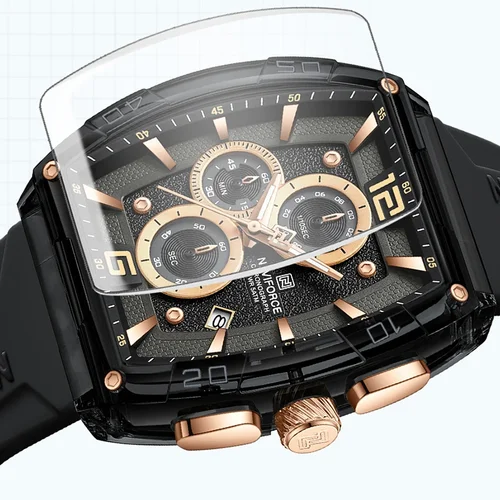 Marca NAVIFORCE, relojes deportivos militares de alta calidad para hombres, relojes de cuarzo 50m, correa de silicona resistente al agua, relojes originales con fecha para hombres 2025