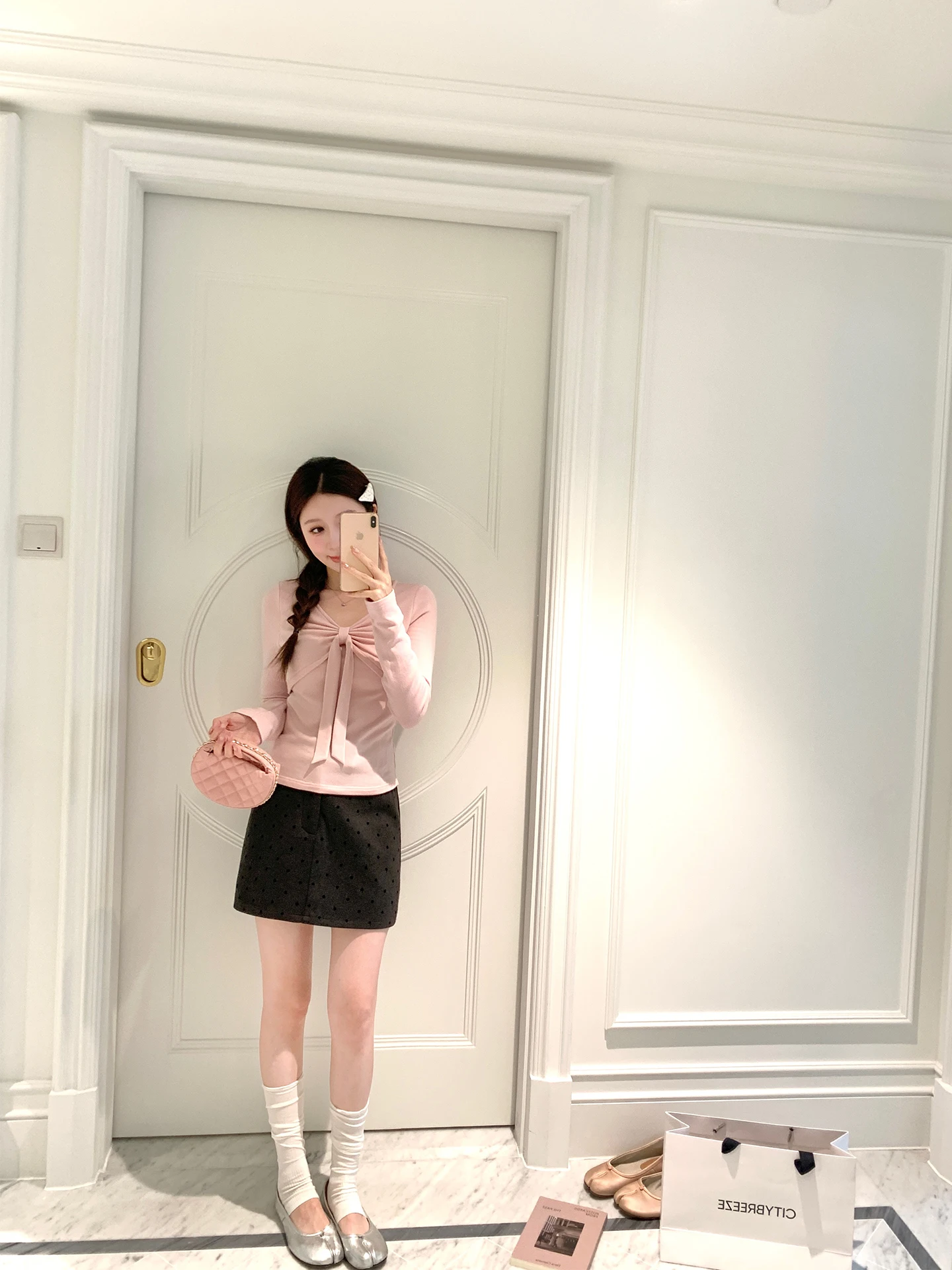 

Женская трикотажная футболка с длинным рукавом и декоративным узлом YANUOYU, весенняя коллекция, эластичная, из смесового хлопка и полиэстера