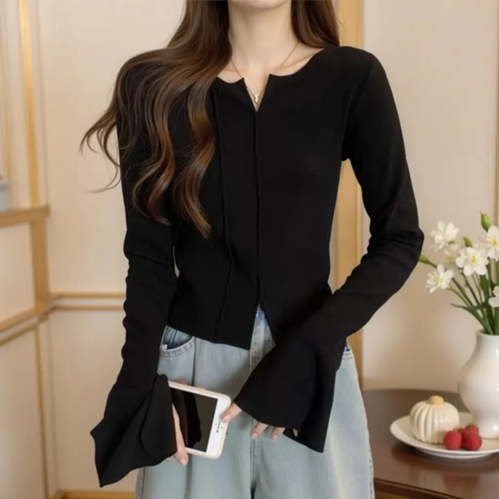 

Очень большой женский топ с длинными рукавами, дизайн на плечах для полных девушек, весна-осень-зима, внутренняя базовая рубашка, вместимость 300 кг