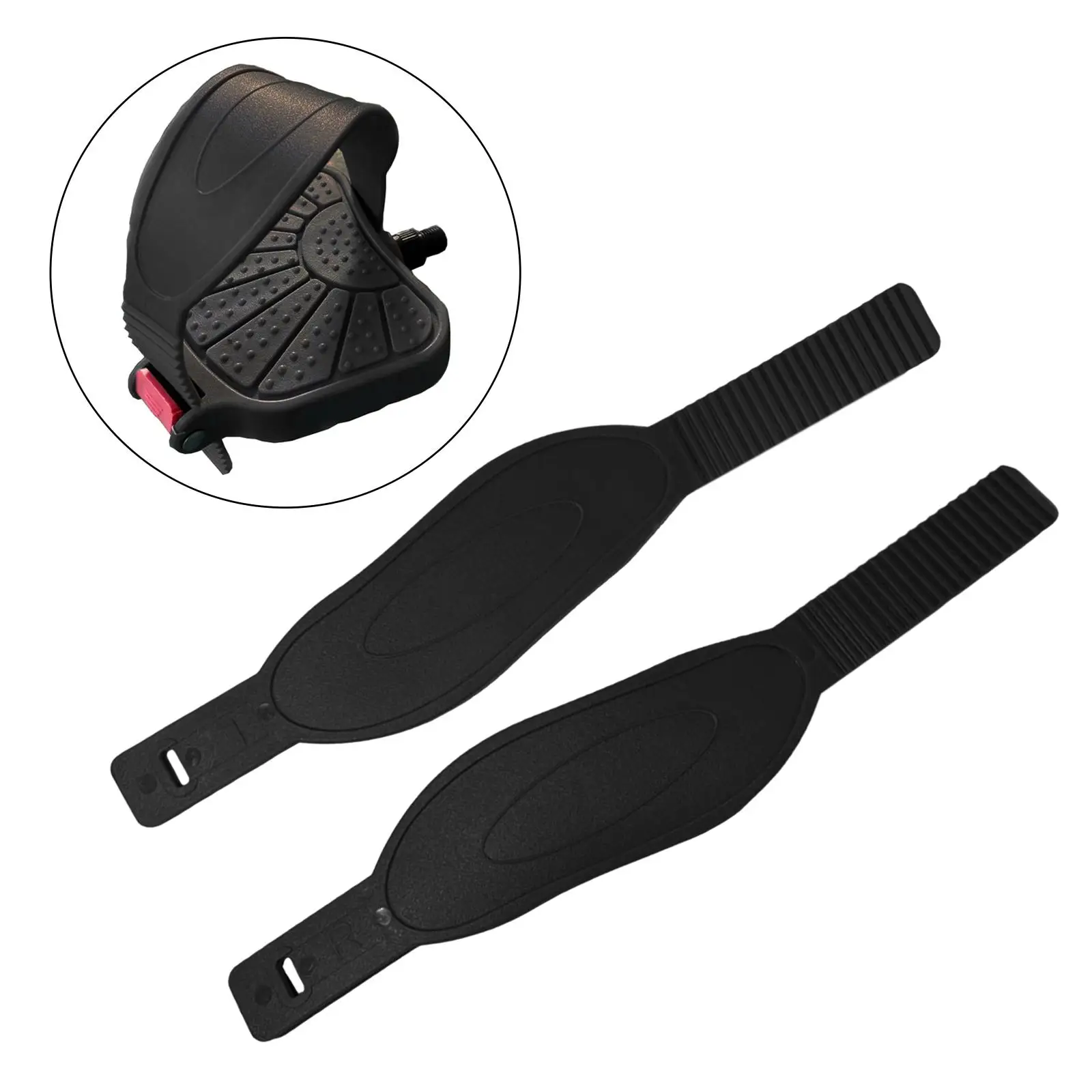 2x Exercise Bike Pedal Straps, Universal Fitness Footrest Clips Adjustable Pedal Straps Belts, for Home Gym Cycling Machine