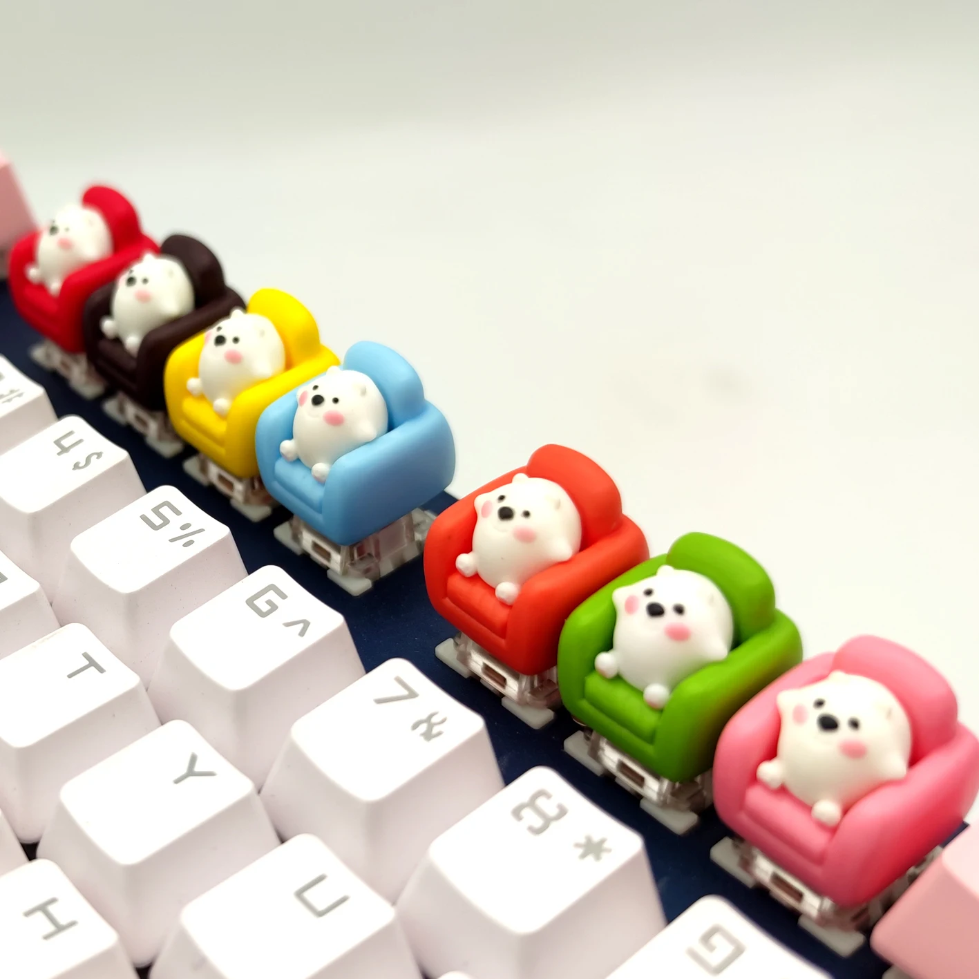 Sofa Cute Bear ESC R4 Resin Keycaps For Cross Switch Mechanical Keyboard Handmade Lovely Key Caps OEM