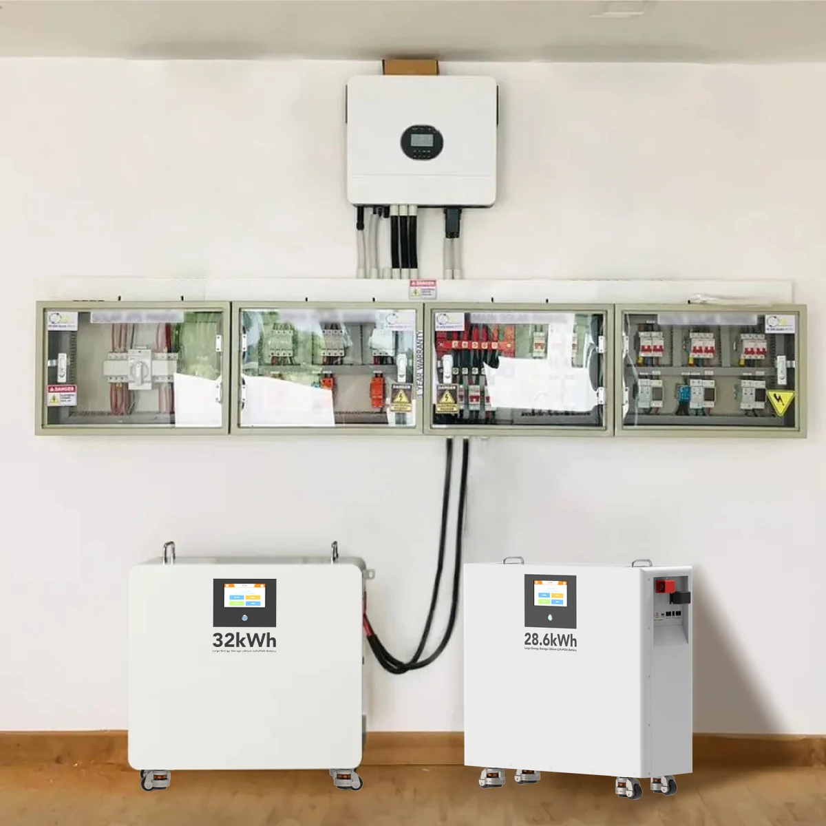 Deep Cycle Battery  Offgrid Capable Solar System With Battery Backup Lifepo4 48v 28 kwh 30 kwh 32 kwh