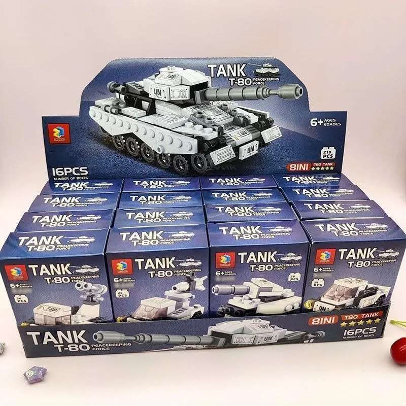 8In1 T80 Tank Building Blocks Set, Military Transformable Bricks Model, Interlocking Assembly Educational Toy For Boys Kids Gift
