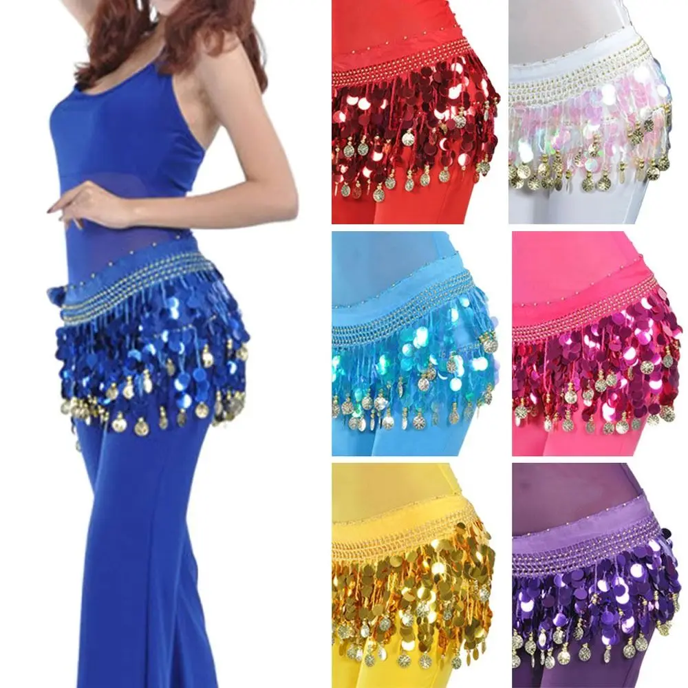 Sexy Show Costumes Sequins Dancer Skirt Belly Dance Belt Hip Scarf Waist Chain