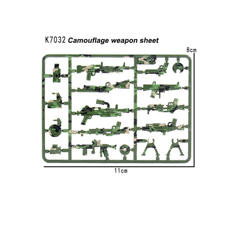 Arma militar acessórios de camuflagem ww2 arma do exército blocos de construção figura tijolos peças montar modelo brinquedos educativos para o presente